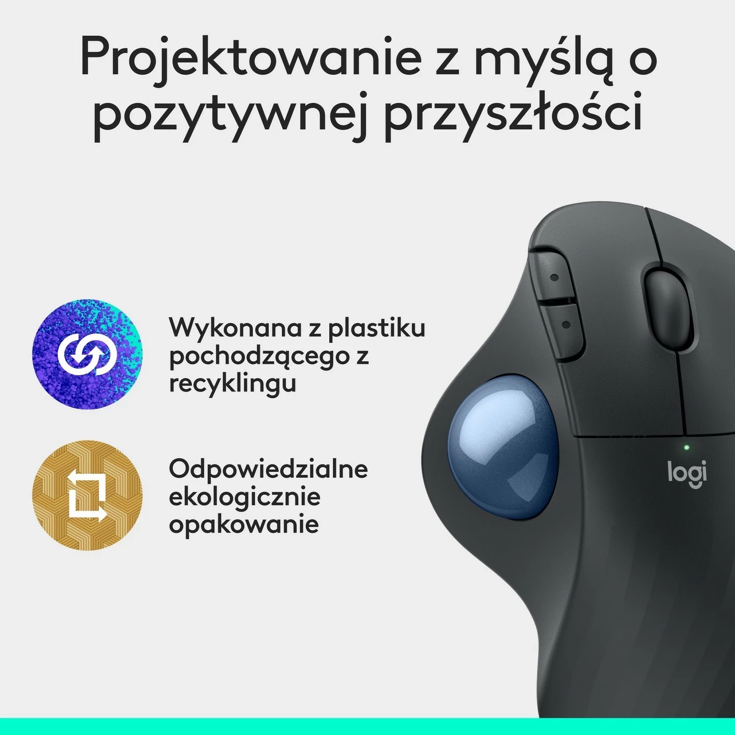 Maus Logitech M575S, Ergonomik, Wireless, Grafit
