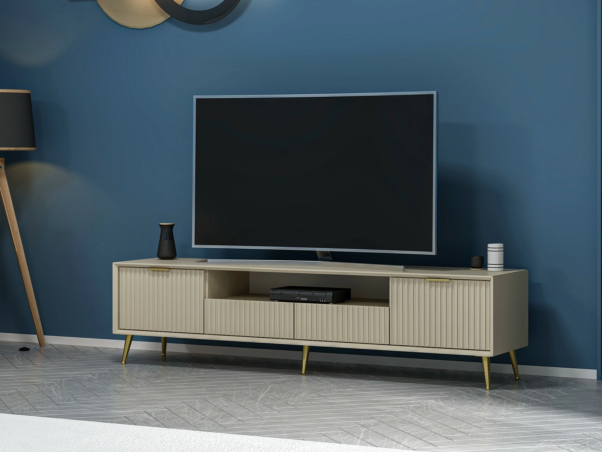 Komodë TV Hanah Home, Luxe, ngjyrë rëre