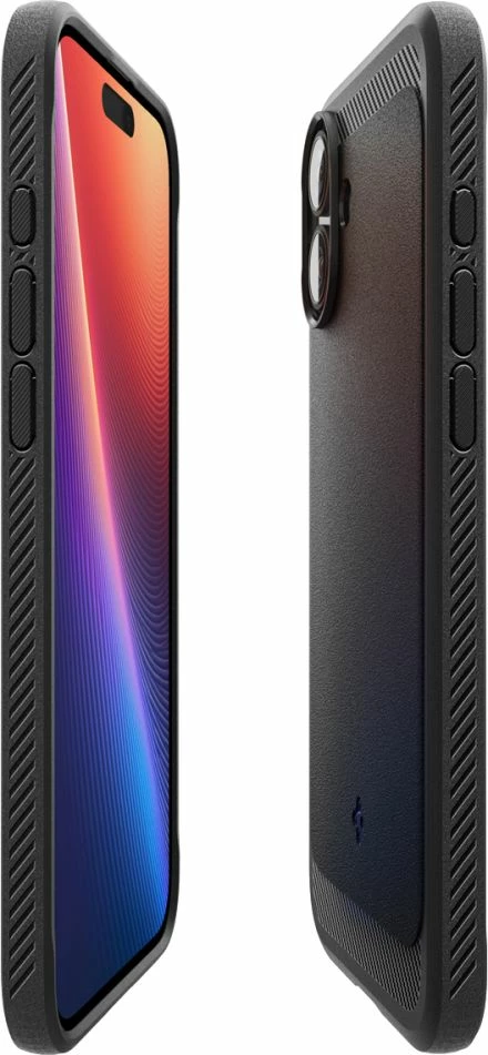 Mbështjellës Spigen Rugged Armor MagSafe për iPhone 16, i zi