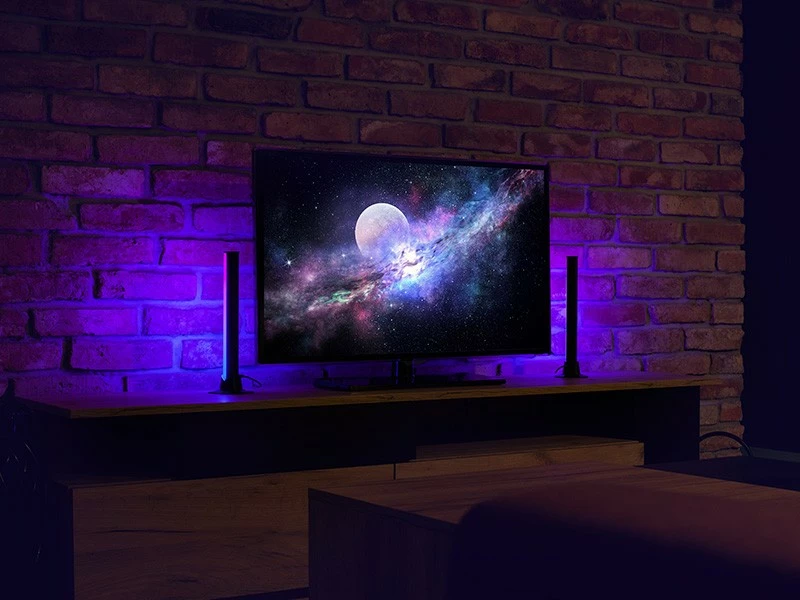 Set llamba RGB tavoline Tracer TRAOSW47008, kontroll me aplikacion Tuya, LED, USB, E zezë, 2 copë