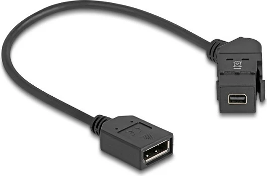 Kabllo adapter DeLOCK 67155, Mini DisplayPort në DisplayPort, 0.3 m, 8K, e zezë