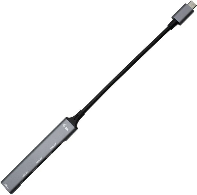 USB-C HUB I-Tec Metalik, 4 porta (1x USB 3.0, 3x USB 2.0), 0.19m