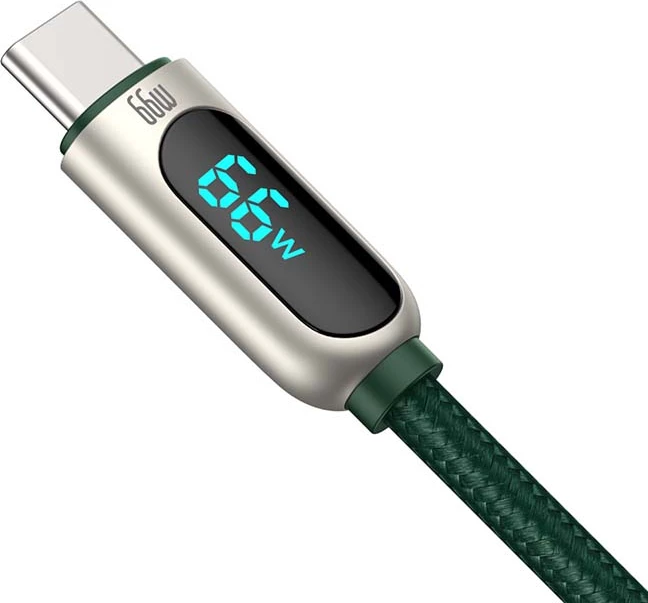 Kabllo Baseus Display USB në USB-C, 2m, 66W, e gjelbër