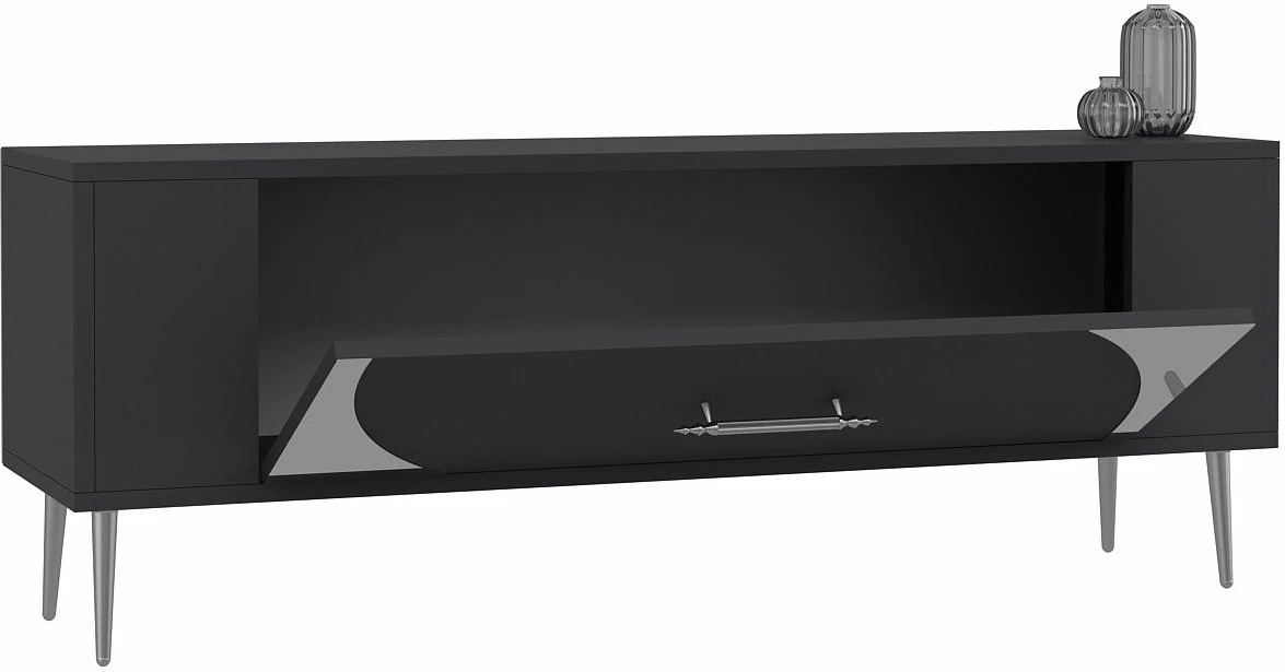 Komodë TV Skye Decor, Retrop2, antracit, argjend
