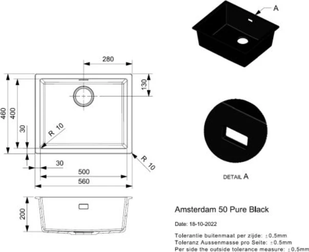 Lavaman graniti, Amsterdam 50, i zi