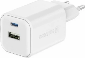 Karikues SWWISTEN GaN 1x USB-C 45W PD + 1x USB-A 18W QC , i bardhë