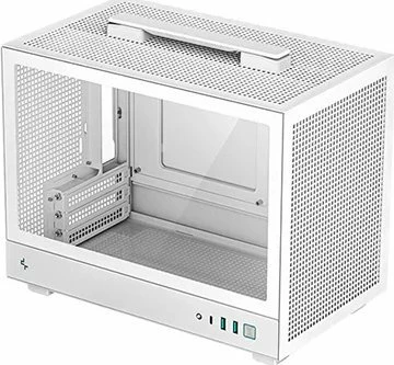 Kasë Deepcool CH160 Mini-ITX SFF, high-airflow mesh, me dritare, pa PSU, e bardhë