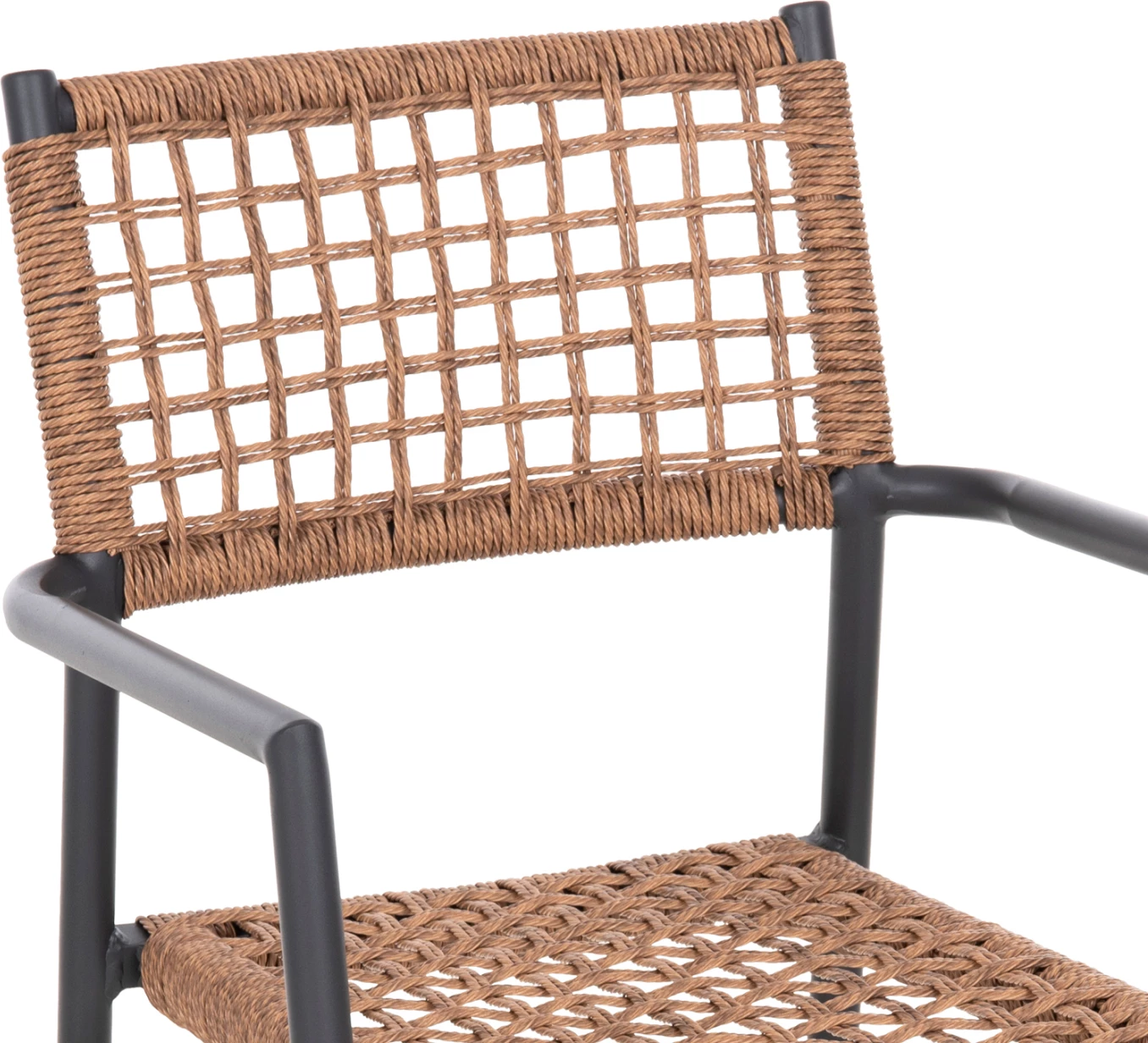 Karrige TRILAN FH6044.03 alumini në ngjyrë antraciti-sintetik ratan në ngjyrë natyrale 57x59x85Hcm