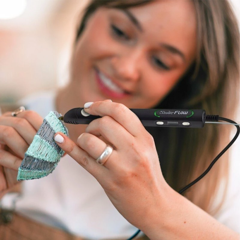 3D pen 3Doodler Flow Essentials Set (FLOW) për filament 1.75 mm, e zezë, set me spula 8 ngjyra
