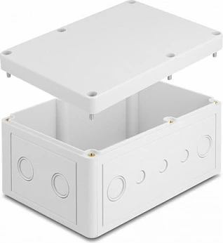 Kuti instalimi DeLOCK 180x125x90mm, IP65, ABS, montim në mur, për jashtë, gri