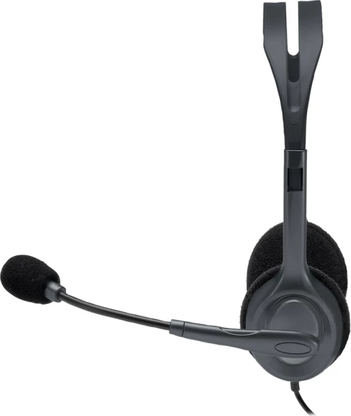 Kufje stereo me mikrofon Logitech H111 (MPN 981-000593), 3.5mm, kabllo 2.35m, të zeza