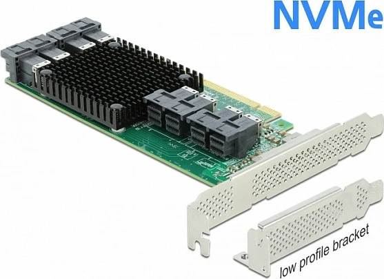 Kartelë zgjerimi PCIe DeLOCK PCI Express x16 në 8x SFF-8643 NVMe, low-profile