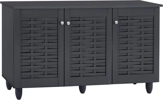 Dollap këpucësh druri, 3 dyer, FH2211.10, gri, 114x34x68 cm