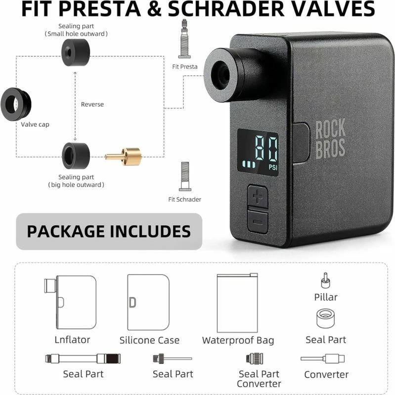 Pompë elektrike mini Rockbros, unisex