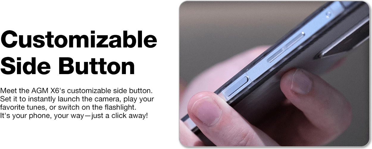 Celular AGM X6 Phantom 5G 8GB/128GB Dual SIM Android 14 6.78\" FHD+ kamerë 50MP Dual AI, i zi