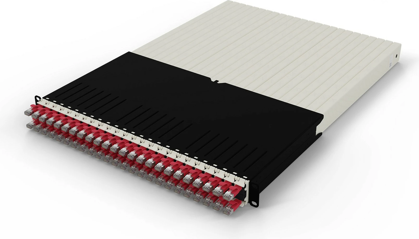 Sistem menaxhimi kabllosh rrjeti PATCHBOX patchbox.one 30RU, Cat6a U/FTP (STP), 24 kabllo tërheqëse 1.8 m, e kuqe