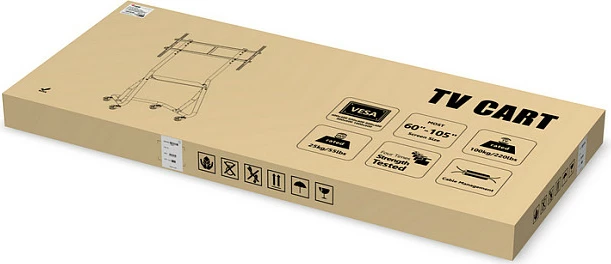 Karrocë/mbajtëse TV Equip 650609 Heavy-Duty, 60-105", VESA 400x400-1000x600, 100 kg, e zezë