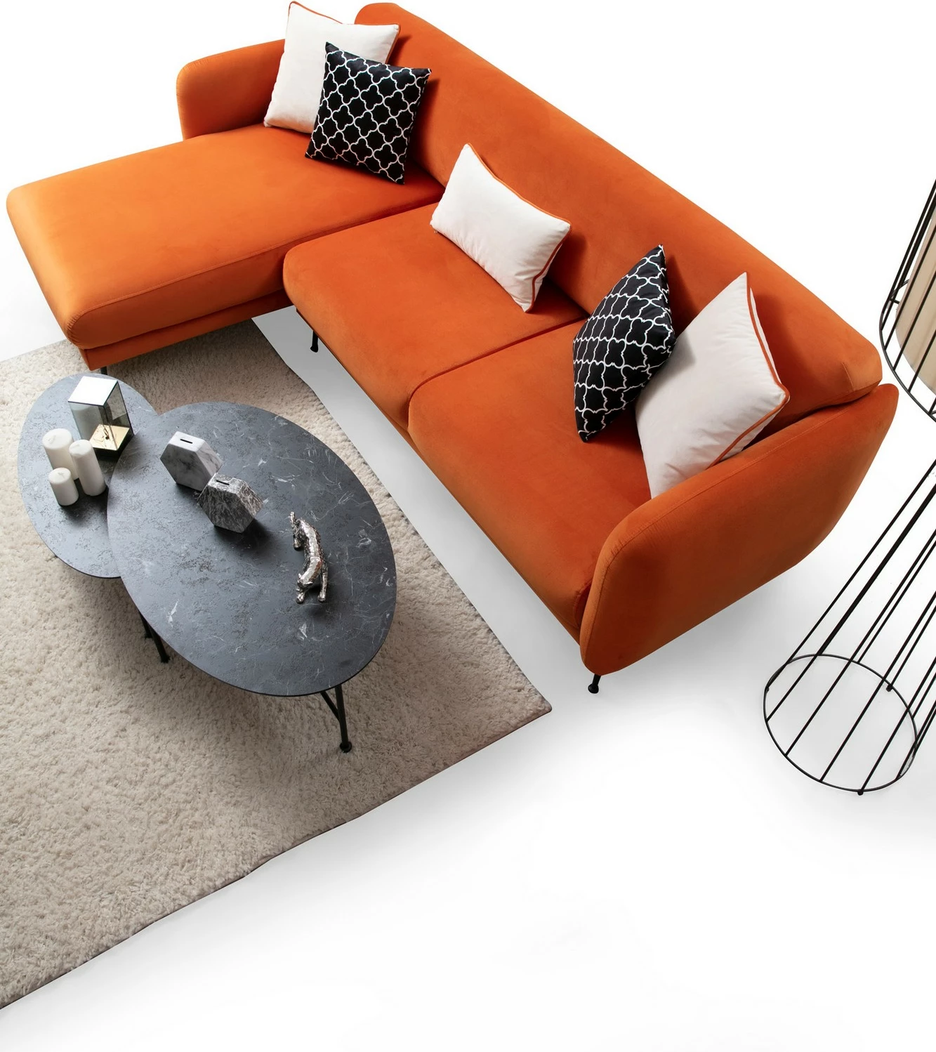 Kënd-sofë krevati Atelier del Sofa, Sevilla kënd majtas (Chl+3R), portokalli
