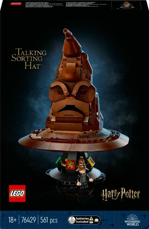 set ndërtimi LEGO Harry Potter The Sorting Hat 76429, 561 pjesë, me tinguj, për 18+, me minifigurë