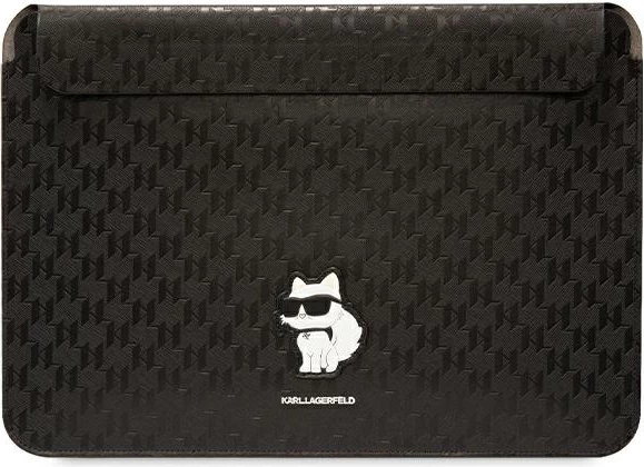 Mbështjellës laptopi Karl Lagerfeld Saffiano Monogram Choupette, 16", i zi