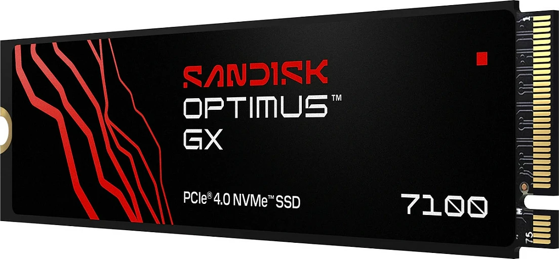 SSD M.2 Sandisk Optimus GX 7100, 1TB, NVMe PCIe 4.0, e zezë/kuqe