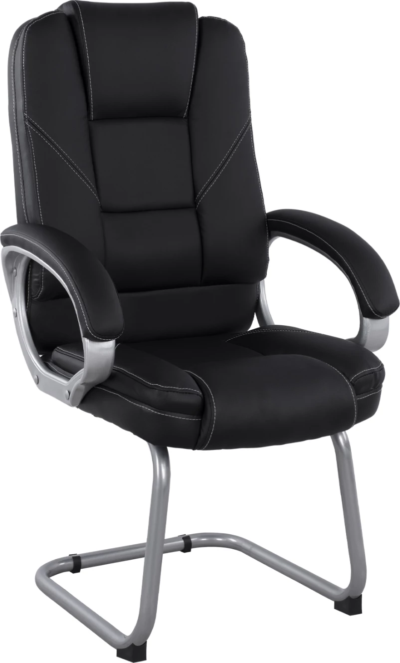 Karrige për vizitorë me PU të zi FH1144.01 63x67x112 cm