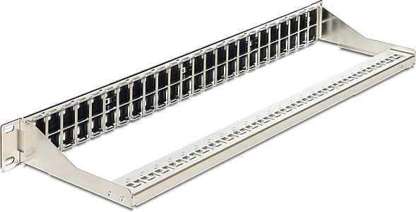 Patch panel DeLOCK 43280, 19", 48x RJ45 Keystone, 2U, i zi