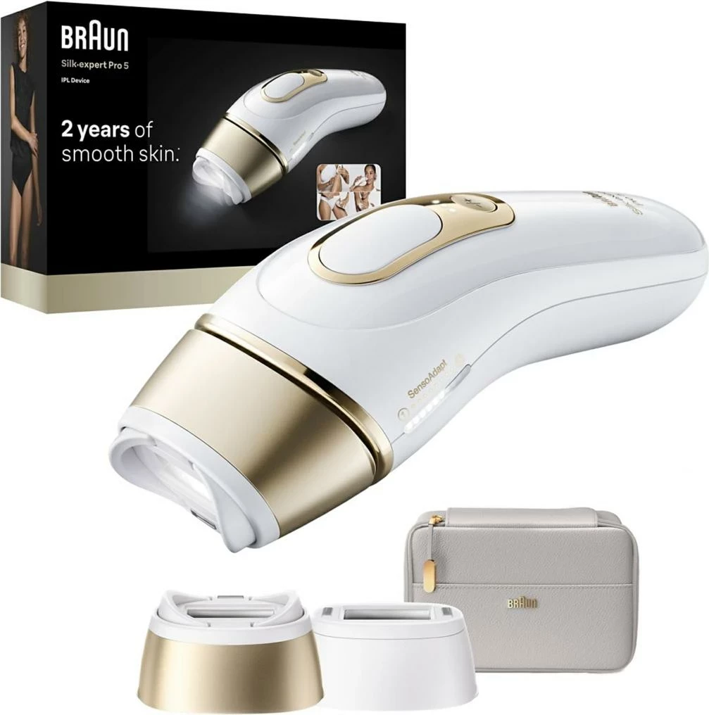 Epilator me dritë pulsante Braun Silk Expert Pro 5 PL5210, e bardhë/ari