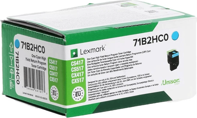 Toner Lexmark 71B2HC0 rendiment i lartë 3500 faqe cyan