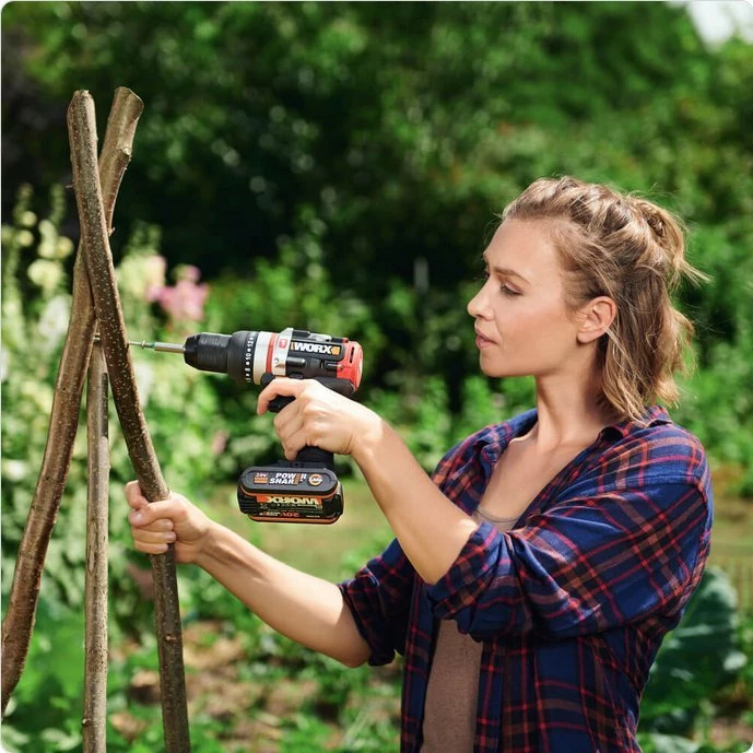Trapan/vidhosës udaror me bateri Worx WX354.9 20V, brushless, 60Nm, 13mm, pa bateri/pa karikues, zi/portokalli, me aksesorë