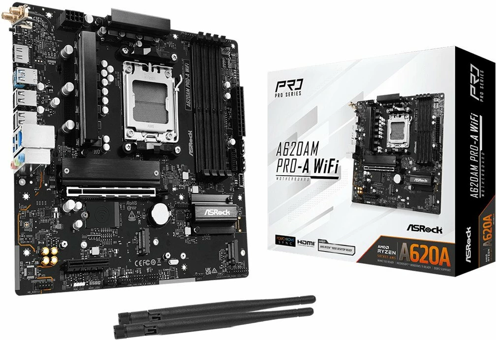 Pllakë amë ASRock A620AM Pro-A WiFi Micro-ATX DDR5