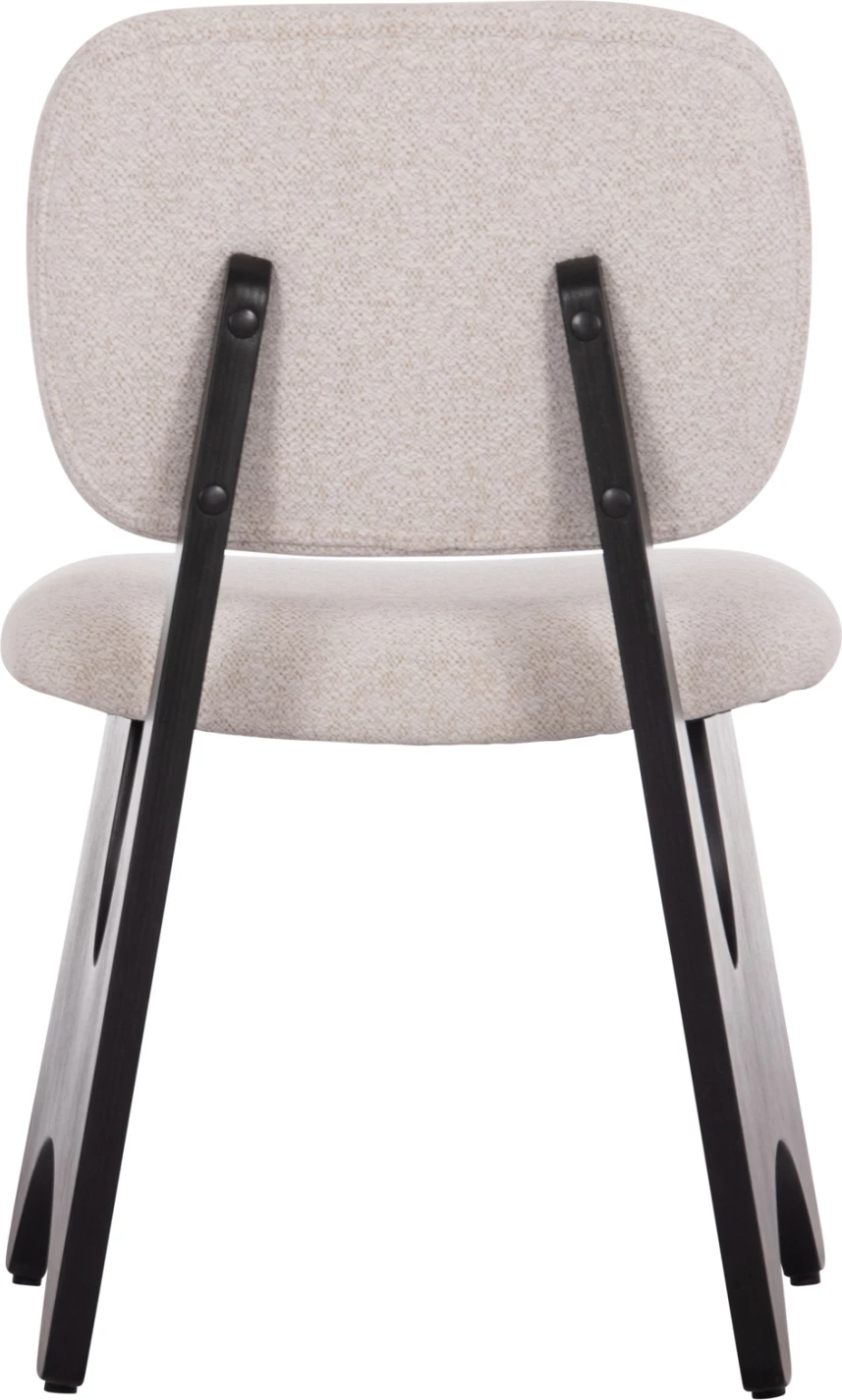 Karrige ngrënieje BELLISI, stof krem i bardhë, dru i zi, FH18248.02, 53x56x78cm, set prej 2 copësh