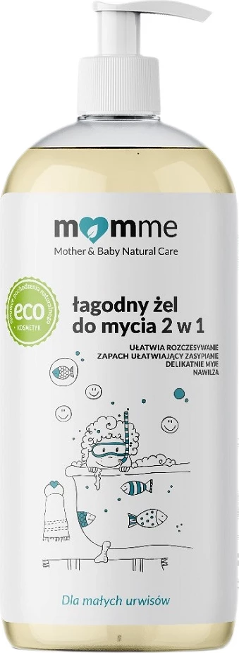Xhel larës 2-në-1 për trup dhe flokë për fëmijë MomMe Gentle 500ml
