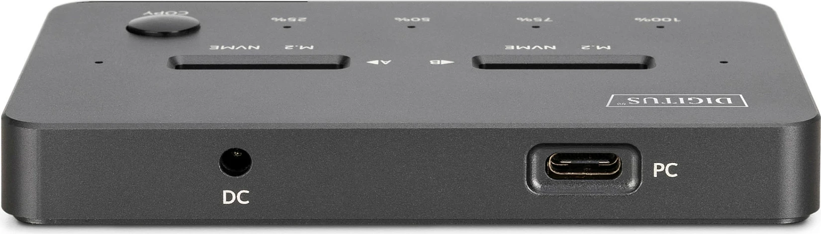 Klonstacion USB për M.2 NVMe SSD Digitus, USB-C 10 Gbit/s, 2 slote, deri 4 TB, i zi