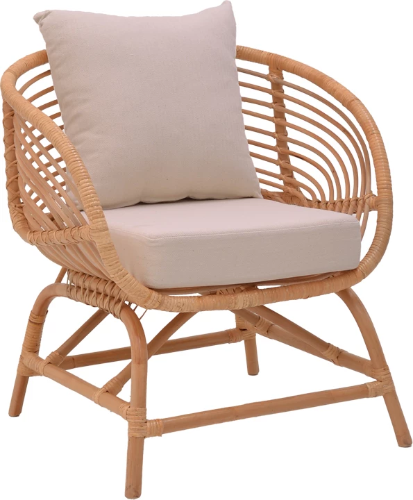 Karrige Caxen ratan natyral-jastëk i bardhë 72x63x75cm