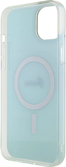 Mbështjellës Guess GUHMP15MHITSQ për iPhone 15 Plus 6.7", IML Iridescent MagSafe, kaltër