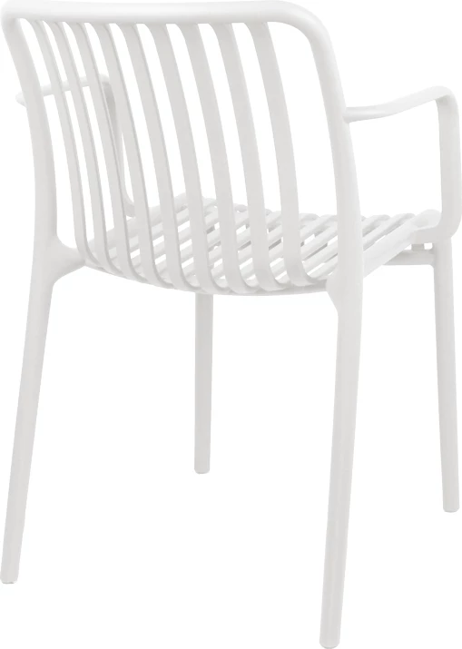 Karrige me krahë Zoi, plastikë e bardhë, 55.5x57.5x79 cm