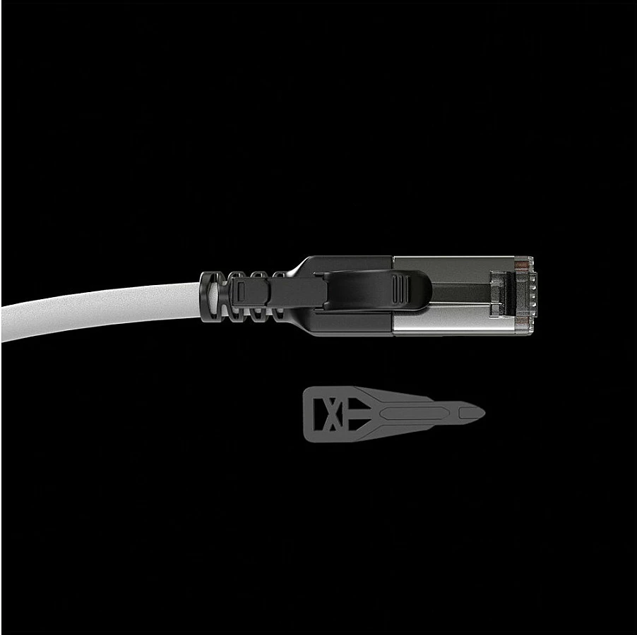Kabllo rrjeti LINDY Patch Cat6a S/FTP 1m, RJ45, e kyçshme, gri