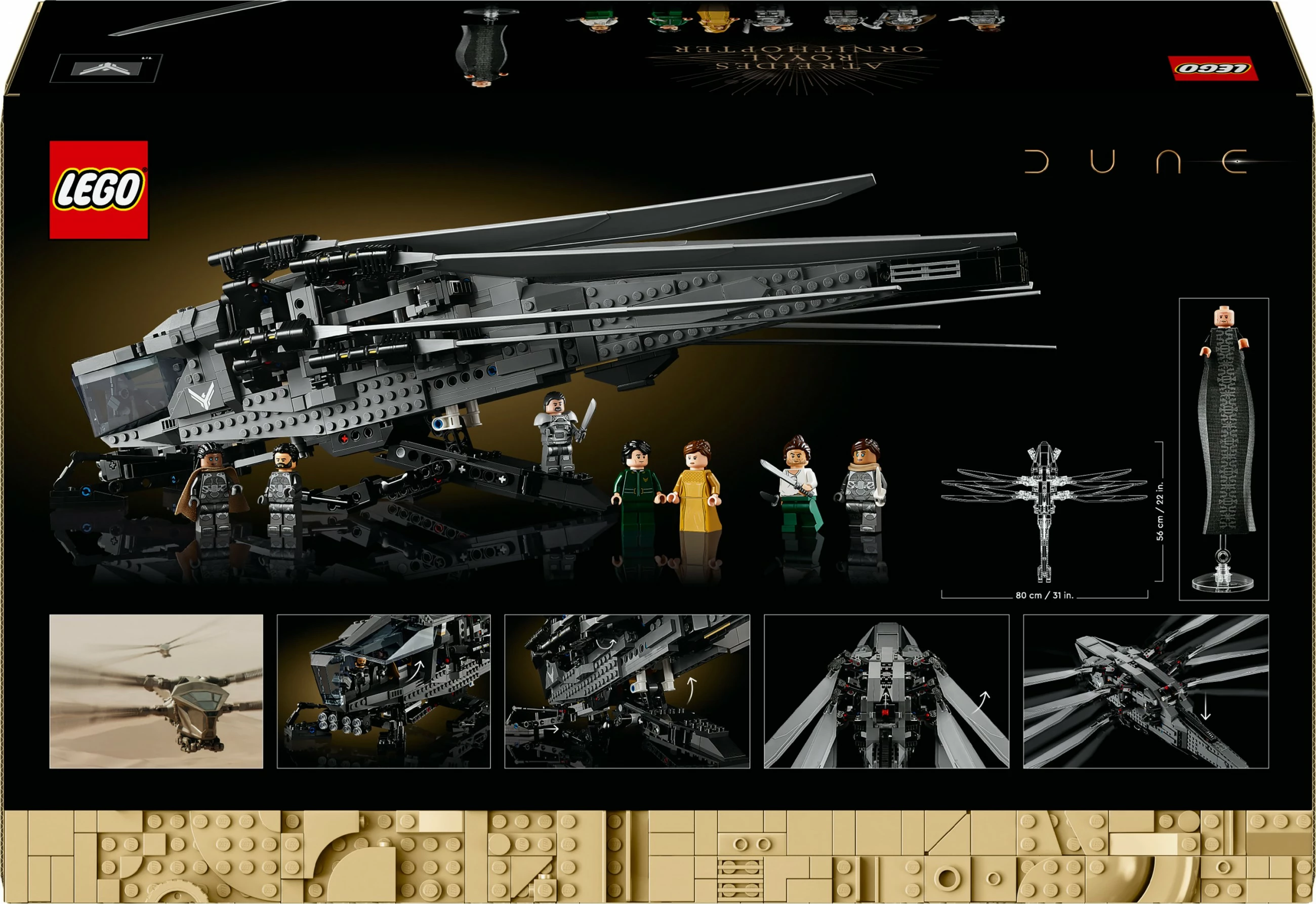 Set ndërtimi LEGO Dune Atreides Royal Ornithopter 1369 pjesë, multingjyrësh
