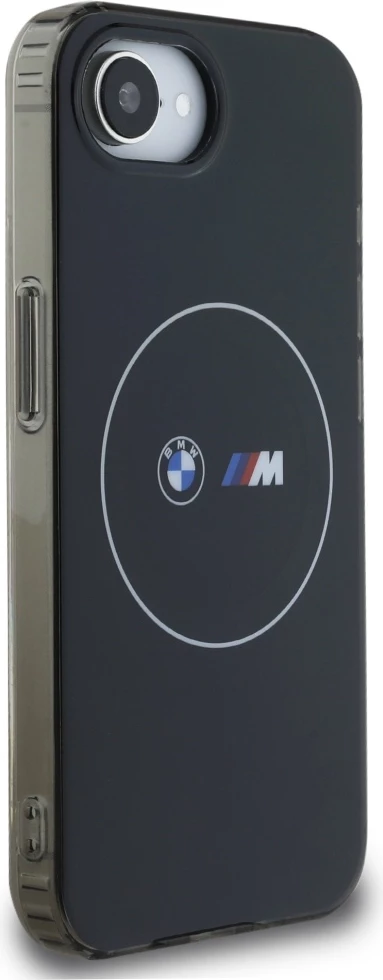 Mbështjellës BMW IML Metal White Circle MagSafe për iPhone 16e, i zi
