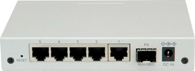 Switch ROLINE 21.14.3523, Managed, 5x Gigabit RJ-45 + 1x SFP, metal, montim në mur, gri