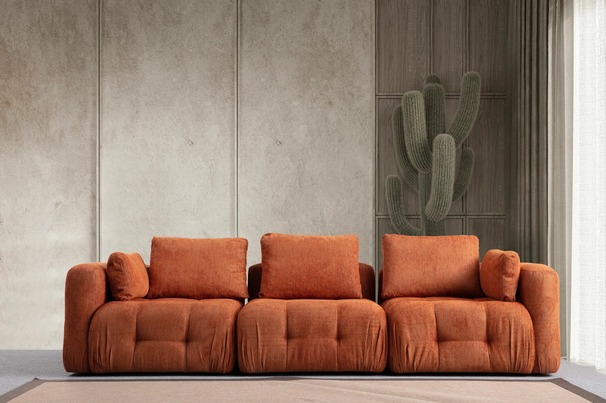 Divan treshe Amaris, portokalli, Atelier del Sofa