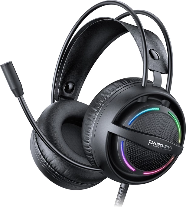 Kufje gaming ONIKUMA X88 me tel, on-ear, me mikrofon, RGB, të zeza