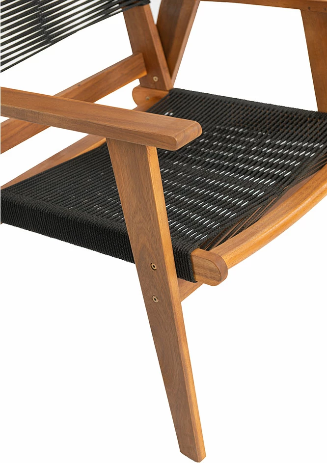 Karrige Cavo, e zezë-natyrale, litar dhe dru akacie, 67x73x85