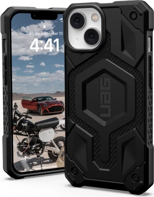 Mbështjellës UAG Monarch MagSafe për iPhone 14 Plus, Kevlar, i zi