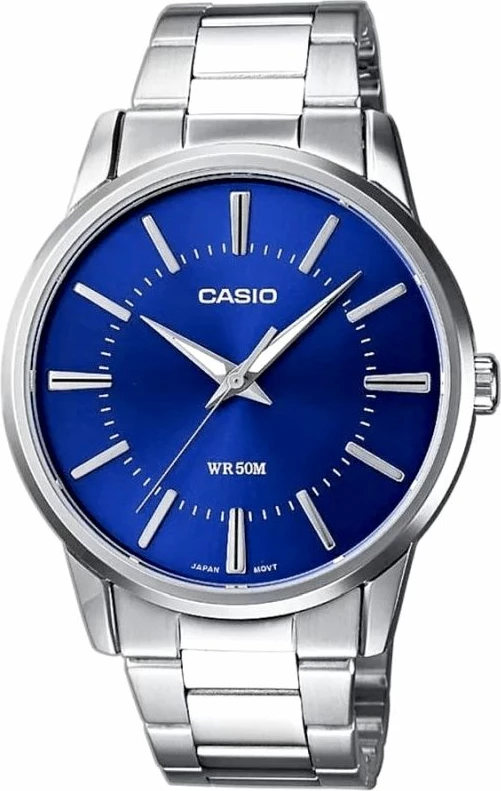Orë dore meshkuj CASIO MTP-1303PD-2AVEG, argjendtë/kaltër, me kuti