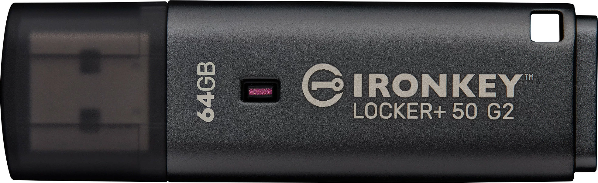 USB stik Kingston IronKey Locker+ 50 G2 64GB, USB-A 3.2 Gen 1, AES-256/FIPS 197, i zi