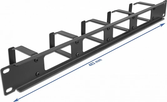 Panel menaxhimi kabllosh DeLOCK 19", 1U, 4 hapje, 5 grepa, i zi