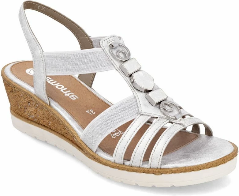 Sandale platforme për femra Remonte R6264-92, argjendi