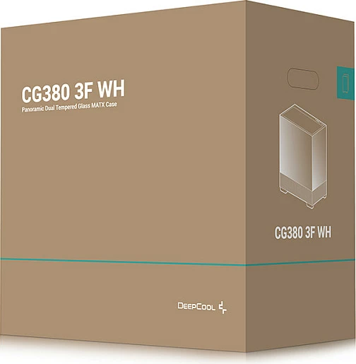 Kasë DeepCool CG380 3F WH, Midi Tower, ITX/micro ATX, xham i temperuar, RGB, e bardhë